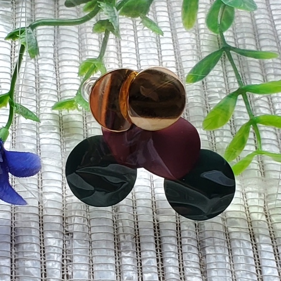 Fashion Bohemian Round Drop Metal Earrings purp/gn - Picture 8 of 14